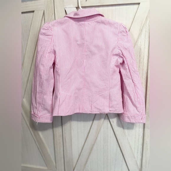 Ralph Lauren Toddler Girl Old Money Seersucker Blazer Pink Stripes size 4/4T - Picture 7 of 12